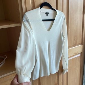 Like-new Talbots Blouse w/ sheer sleeves